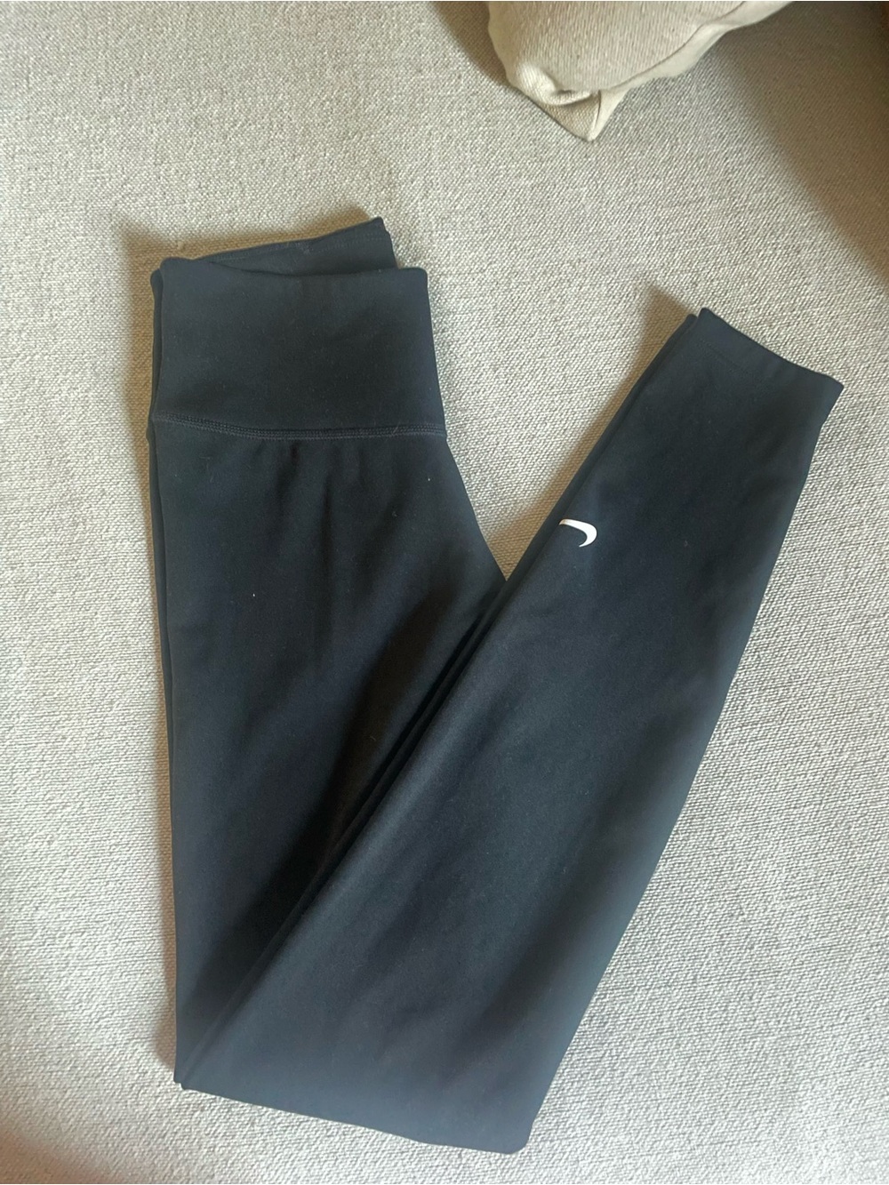 Nike Black Leggings with White Swoosh Logo